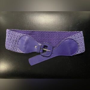 RARE 1990s H&M Divided Archive Purple Braided Belt | Genuine Leather Accents XS